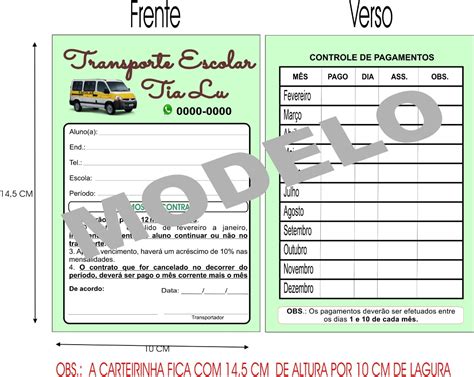 taxa de registro para transporte escolar df